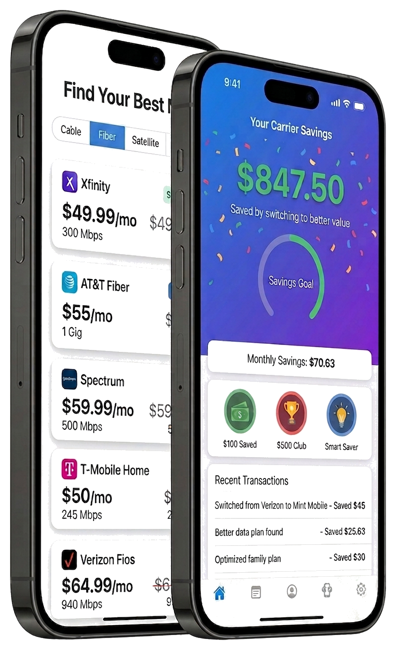 LumaIQ provider comparison and savings dashboard screens